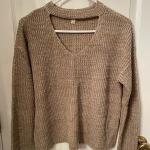 Cute cutout tan sweater